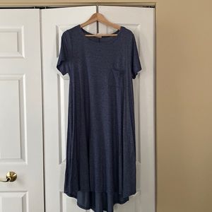 LuLaRow midi dress in Heathered navy.